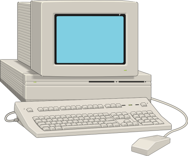 ЭВМ на белом фоне