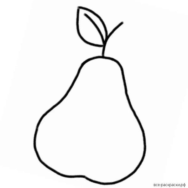 Контур груши для раскрашивания