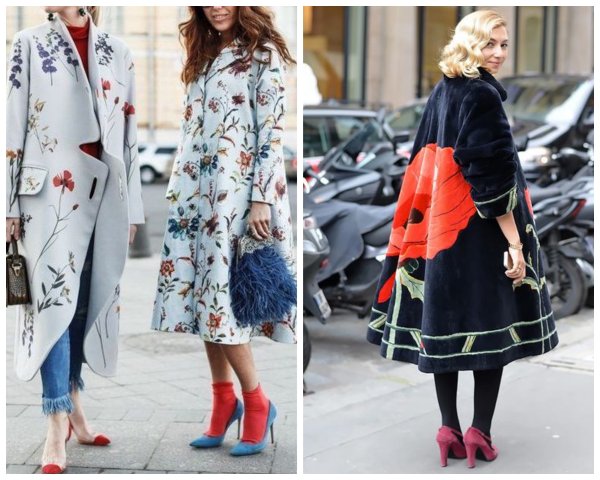 Пальто с принтом