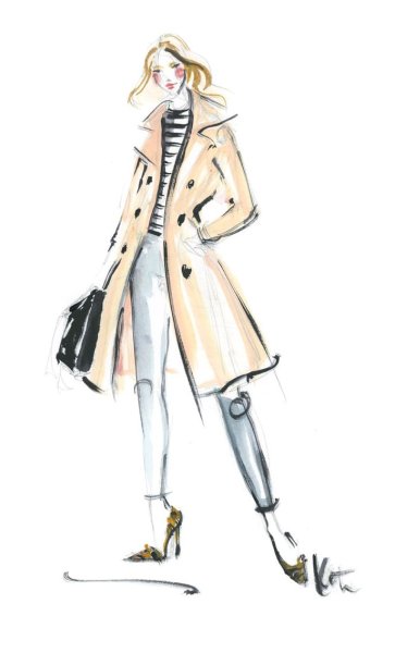 Фэшн скетч в пальто