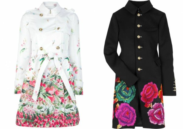 Плащ цветочный принт