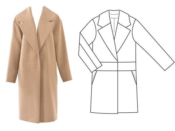 Пальто прямого силуэта Бурда