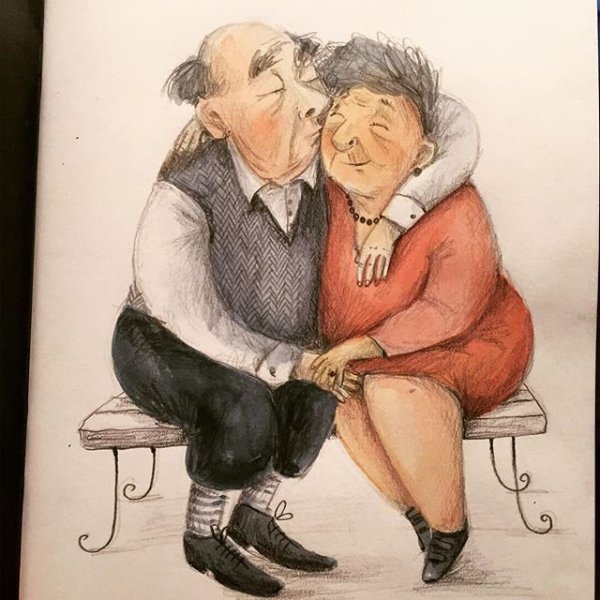 Бабушка и дедушка карикатура