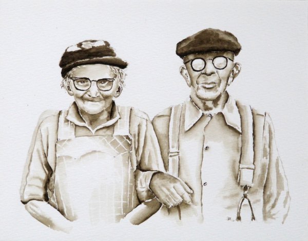 Эскизы забавного старичка