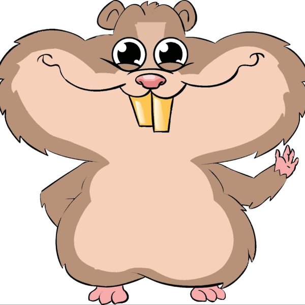 Смешной хомяк мультяшный