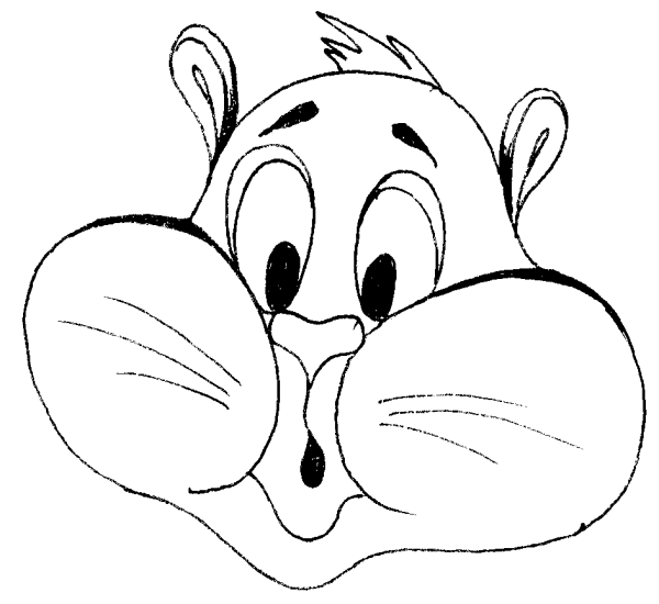 Маска раскраска хомячок