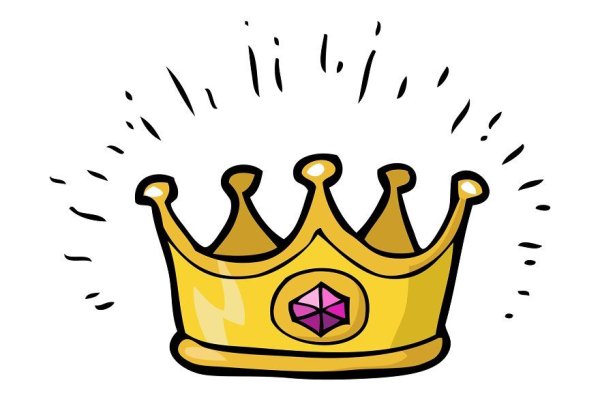 Смешная корона на белом фоне