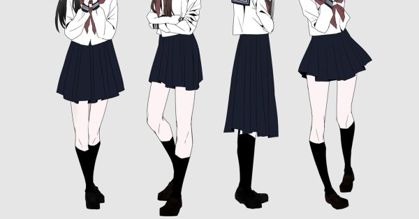 Японская Школьная форма аниме референс