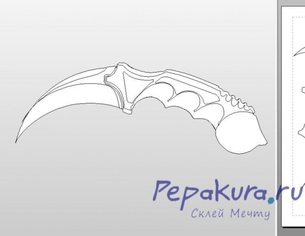 Керамбит в Standoff 2 чертеж