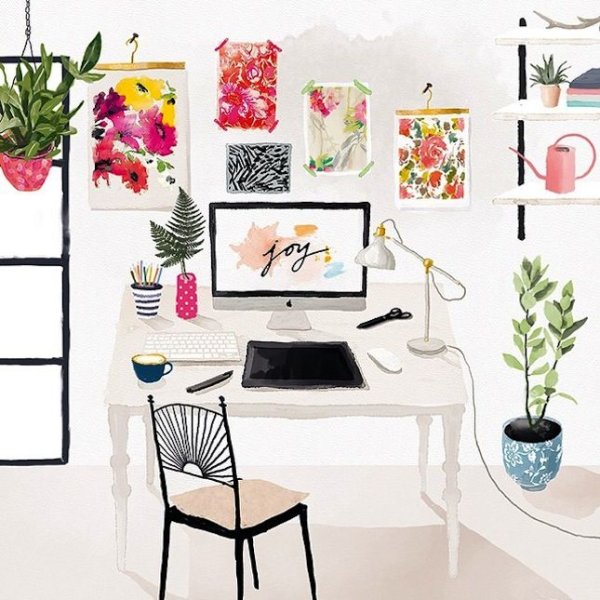 Стол у стены рисунок