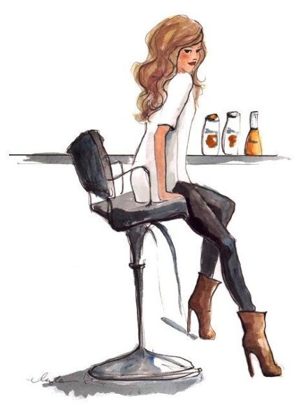 Нарисованная девушка на каблуках