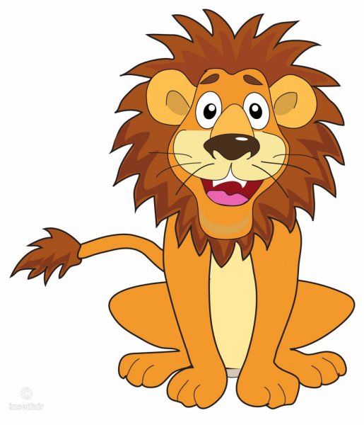 Лев мультяшный сидит