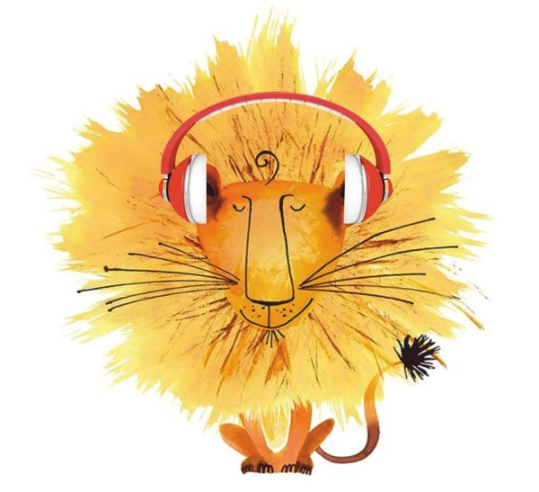 Лев акварельный детский