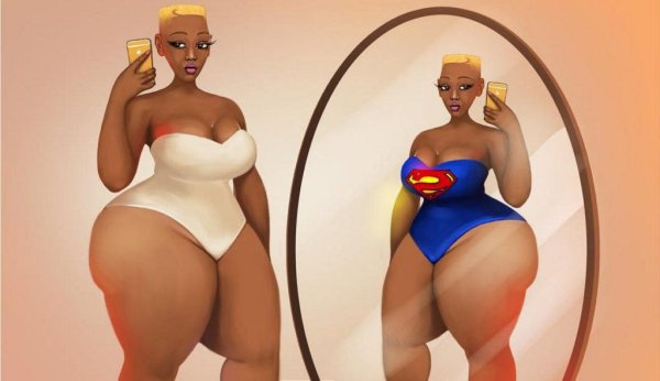 Рисунок женщины с большими ягодицами