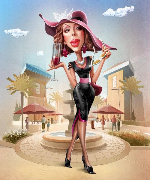 Красивая девушка карикатура