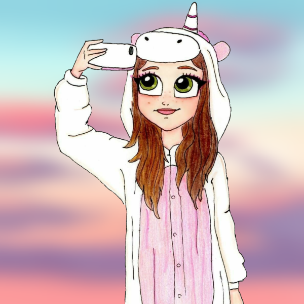 Девочка в костюме единорога иллюстрация