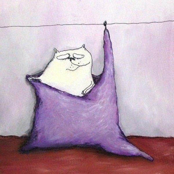 Расслабленный котик рисунок