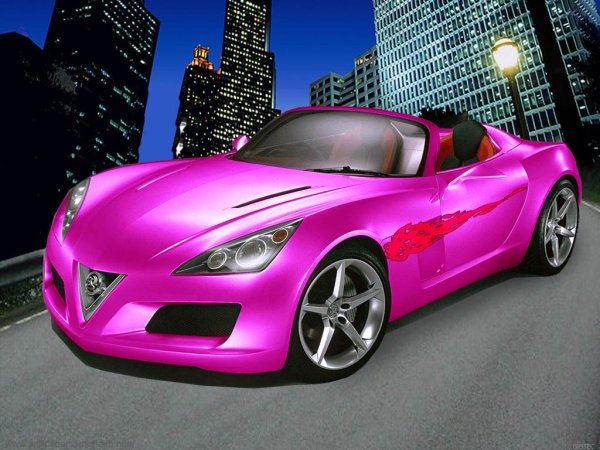 Красивая розовая машина