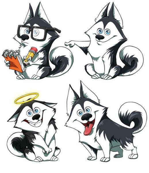 Хаски мультяшка