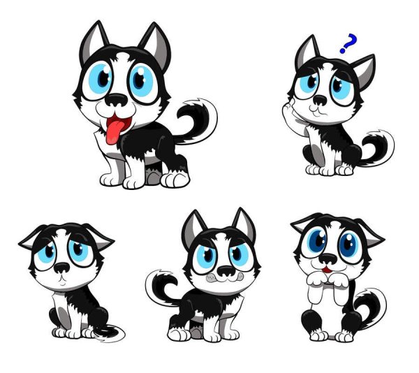 Рисунки мультяшные хаски