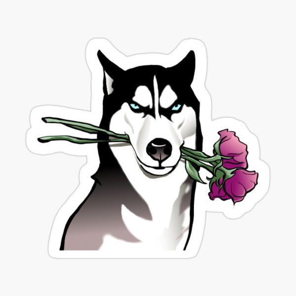 Наклейки с собаками хаски