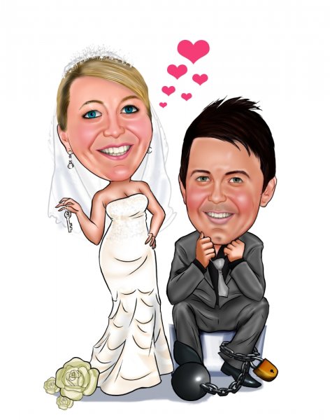 Векторные жених и невеста