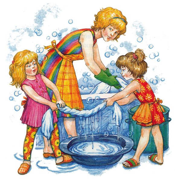 Мама стирает