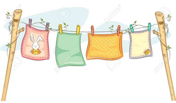 Рисование платочки на веревке