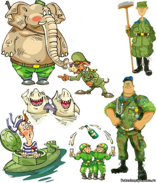 Военный мультяшный персонаж