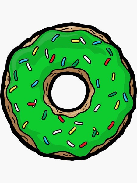 Зеленый пончик на белом фоне