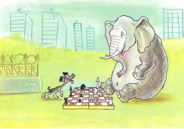 Слон и моська карикатура