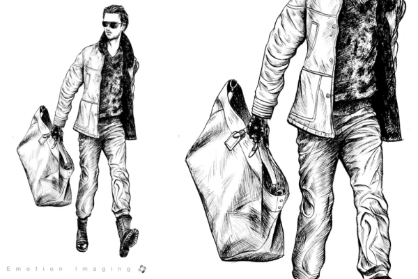 Наброски людей в модной одежде