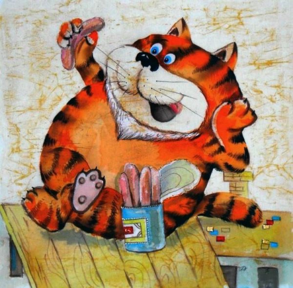 Котик с сосиской