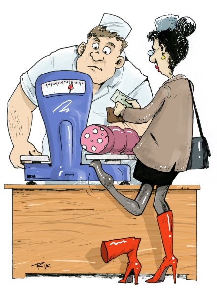 Продавец карикатура