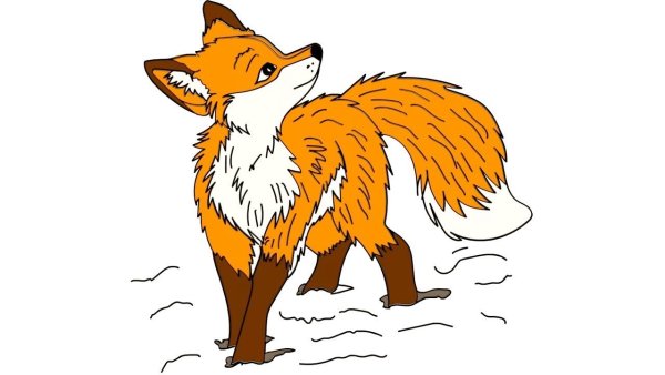 Лиса детский рисунок