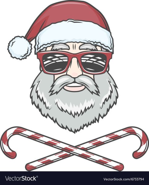 Голова Деда Мороза в очках