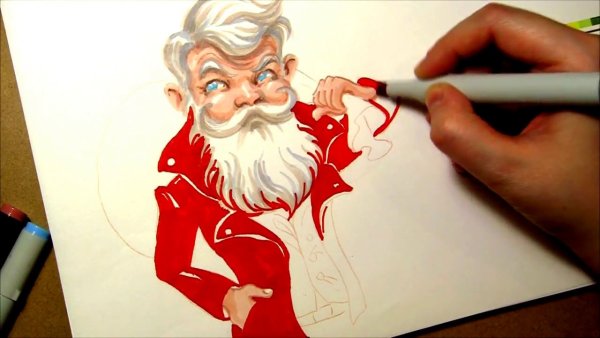 Дед Мороз маркерами