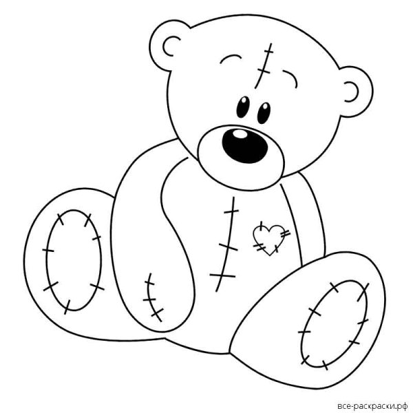 Мишка Тедди раскраска