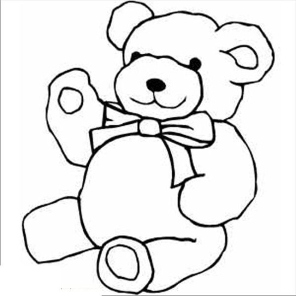 Мишка контурный рисунок