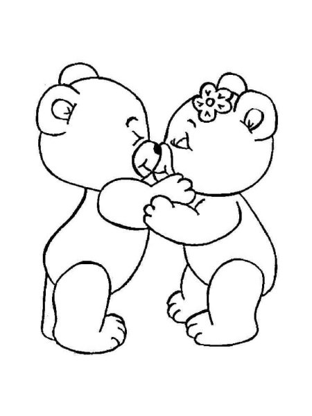 Медвежонок с сердцем раскраска