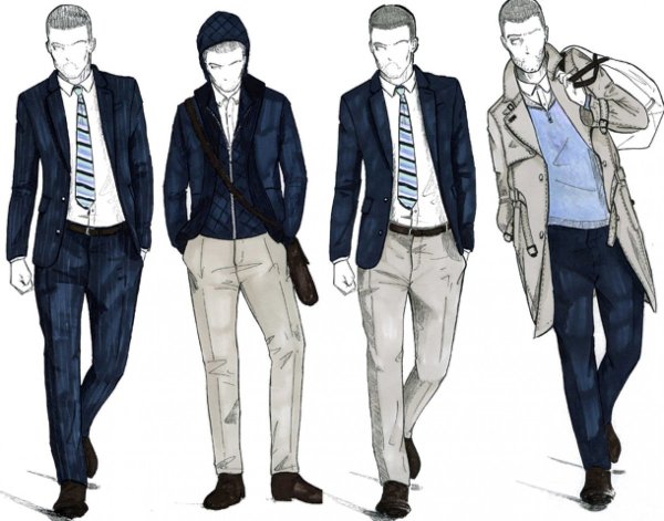 Эскизы мужской одежды дизайнеров