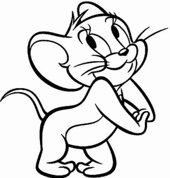 Мышонок Джерри черно белый