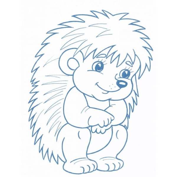 Контур ежа для раскрашивания