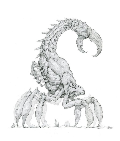 Наброски рисунков монстров
