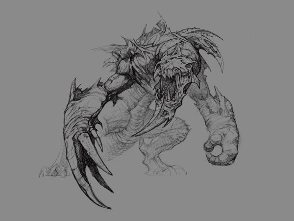 Скетчи монстров карандашом