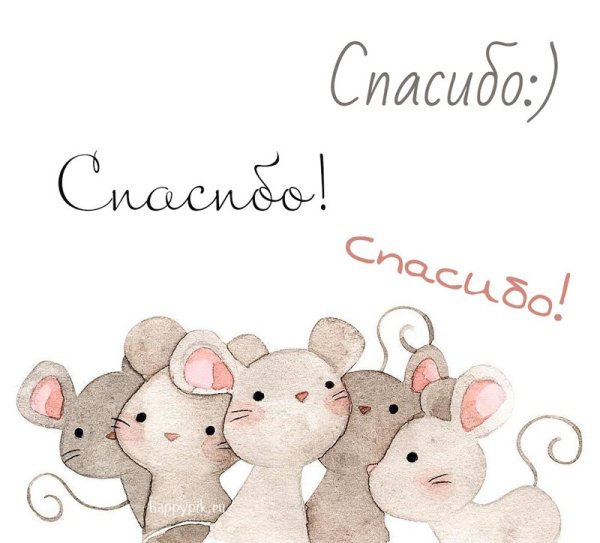 Стильная открытка спасибо