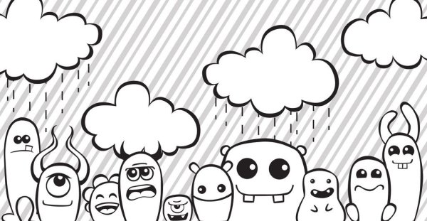 Чудик черно белый