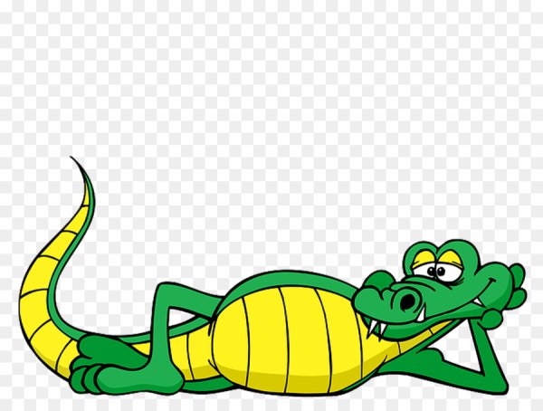 Рисованный смешной крокодил