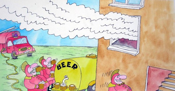 Пожарные карикатуры