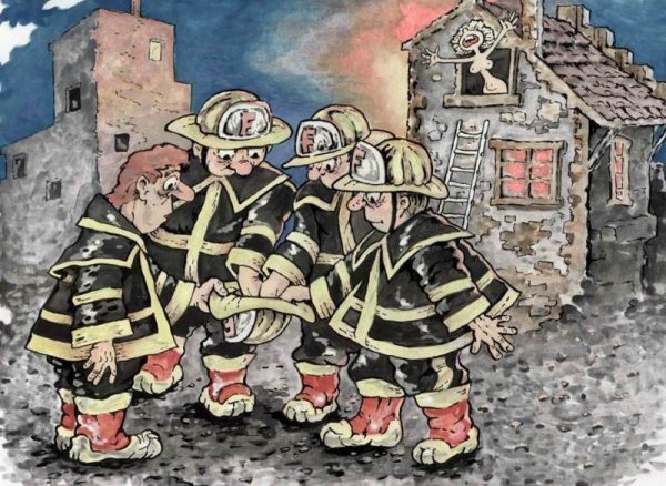 Пожарник карикатура